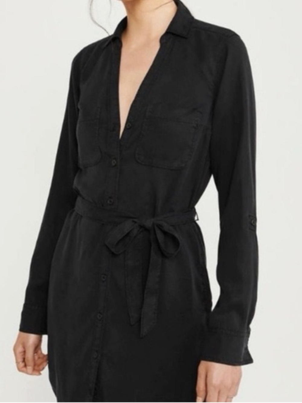 NWT Abercrombie & Fitch black utility tie dress